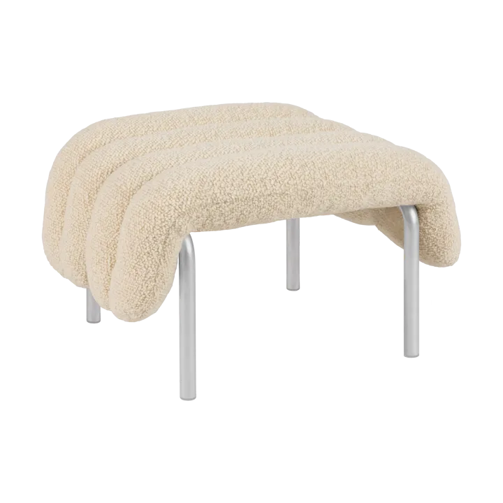 Puffy ottoman 58x67 cm - Eggshell-rostfritt stål - Hem