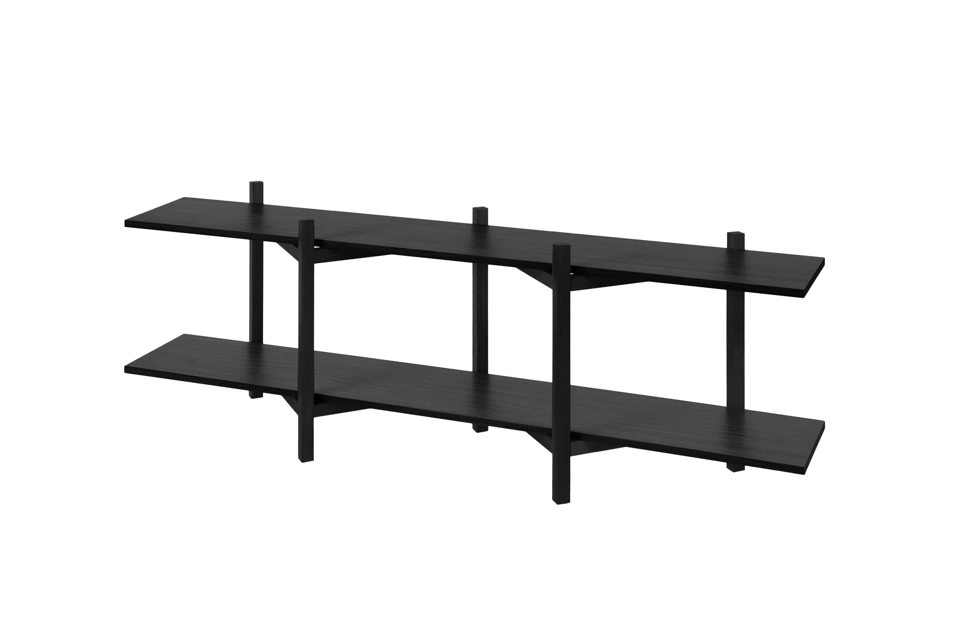 Zig Zag hylla Media 194x57 cm, Black Hem
