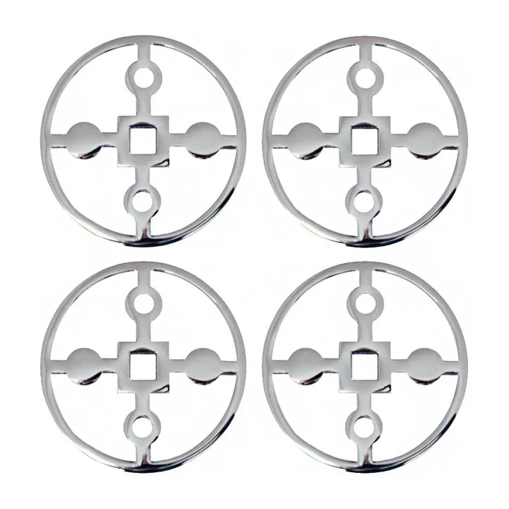 Anima Gemella glasunderlägg 4-pack - Förnicklad mässing - Hilke Collection