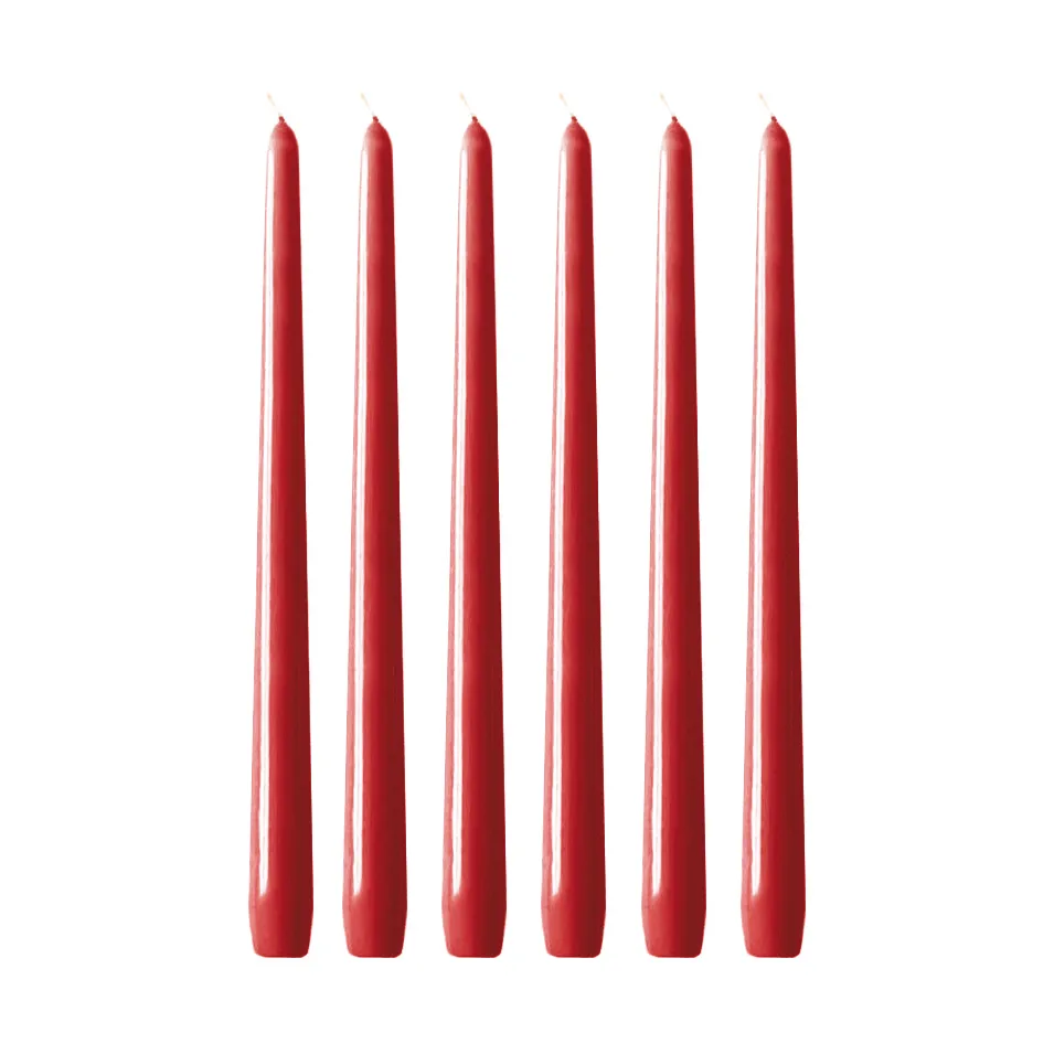 Herrgårdsljus 30 cm 6-pack, Röda glans Hilke Collection