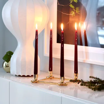 Herrgårdsljus 30 cm 6-pack - Vinröd glans - Hilke Collection