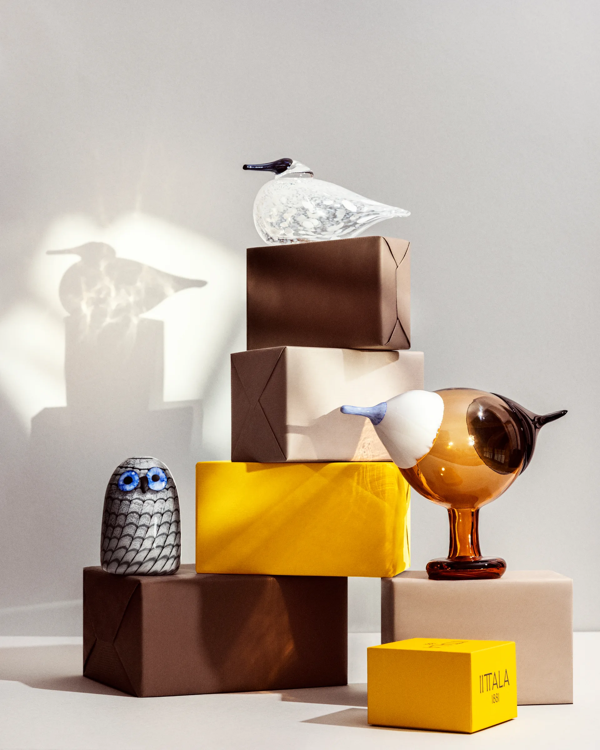 Birds by Toikka liten uggla, Grå Iittala