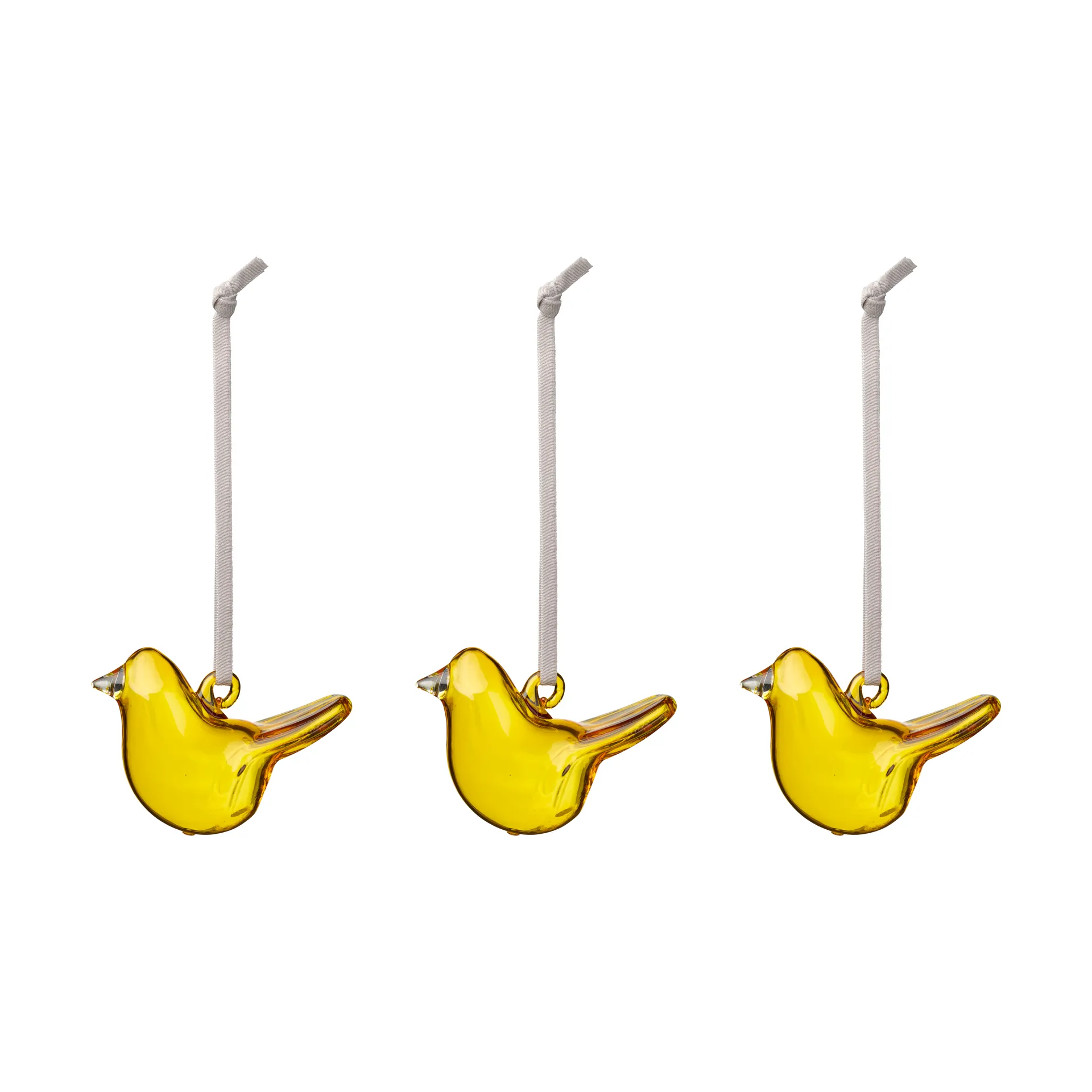 Iittala glasfågel, Gul, mini, 3-pack Iittala