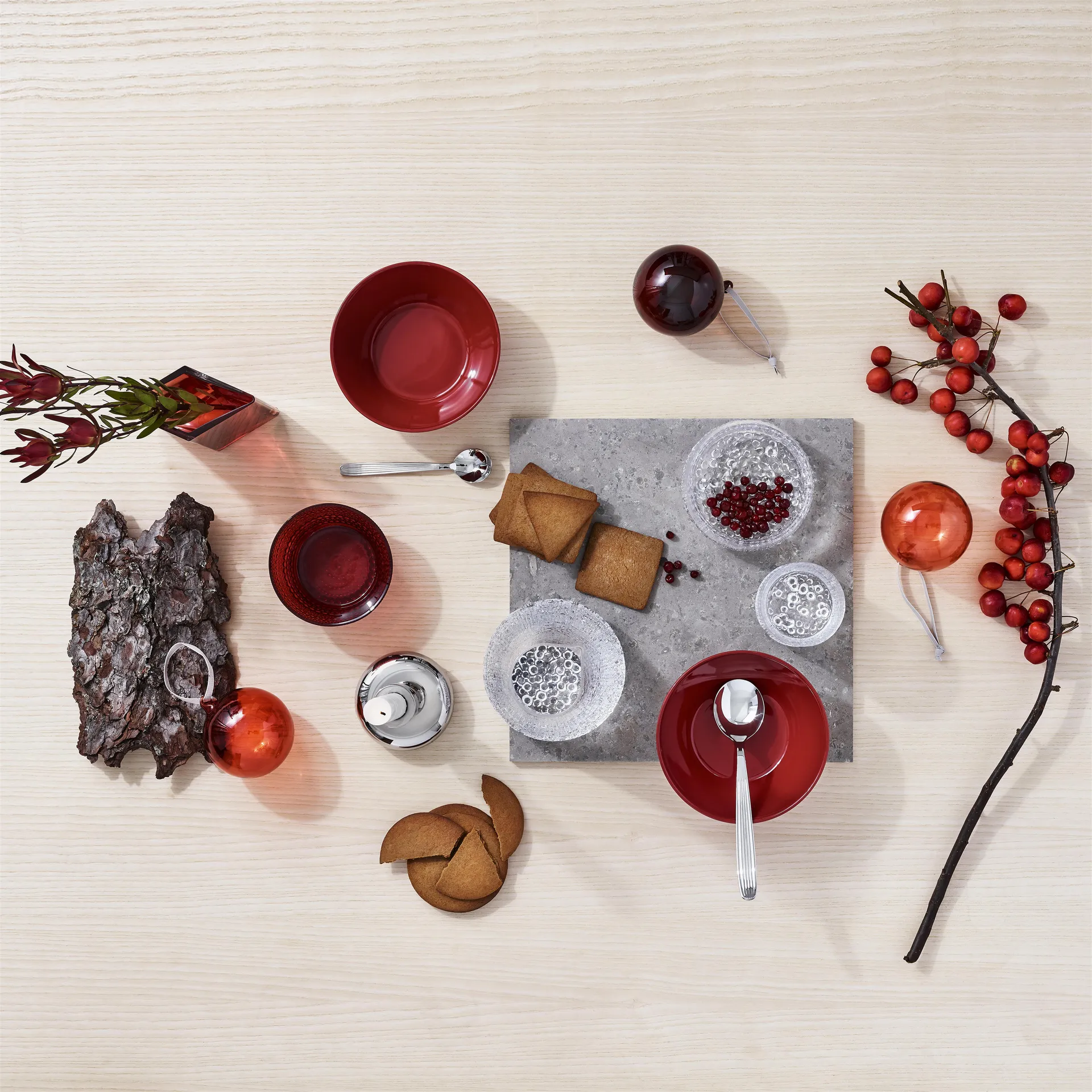 Iittala julkula glas 80 mm 5 delar, Röd Iittala