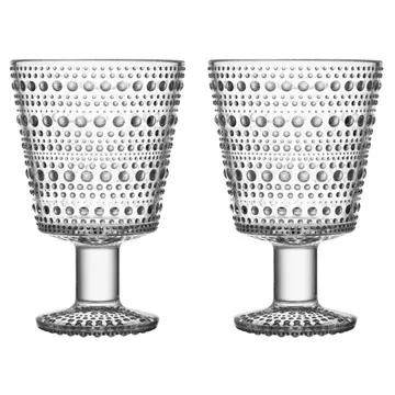 Kastehelmi dricksglas på fot 26 cl 2-pack - Klar - Iittala