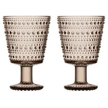 Kastehelmi dricksglas på fot 26 cl 2-pack - Linne - Iittala