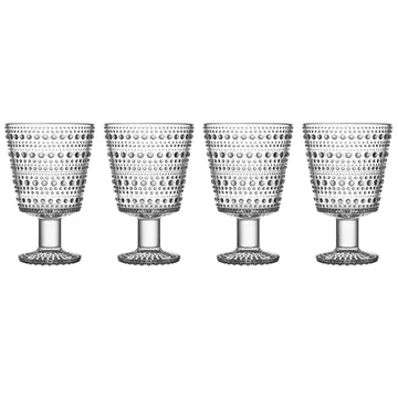 Kastehelmi dricksglas på fot 26 cl 4-pack - Klar - Iittala