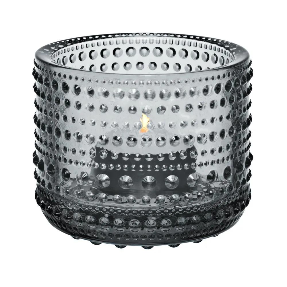 Kastehelmi ljuslykta 64 mm, grå Iittala