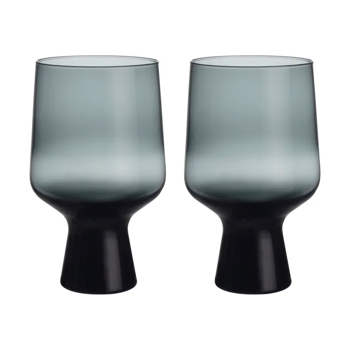 Solare glas på fot 40 cl 2-pack - Stålgrå - Iittala