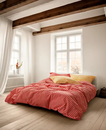 Bæk&Bølge bäddset 220x220 cm - Röd-gul - Juna