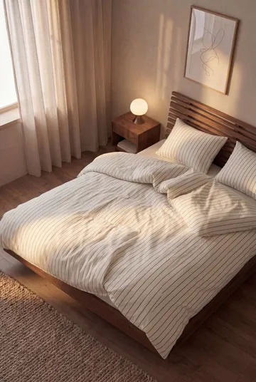 Soft Påslakanset, 220x220/2x50x60 cm - Offwhite-karamell - Juna