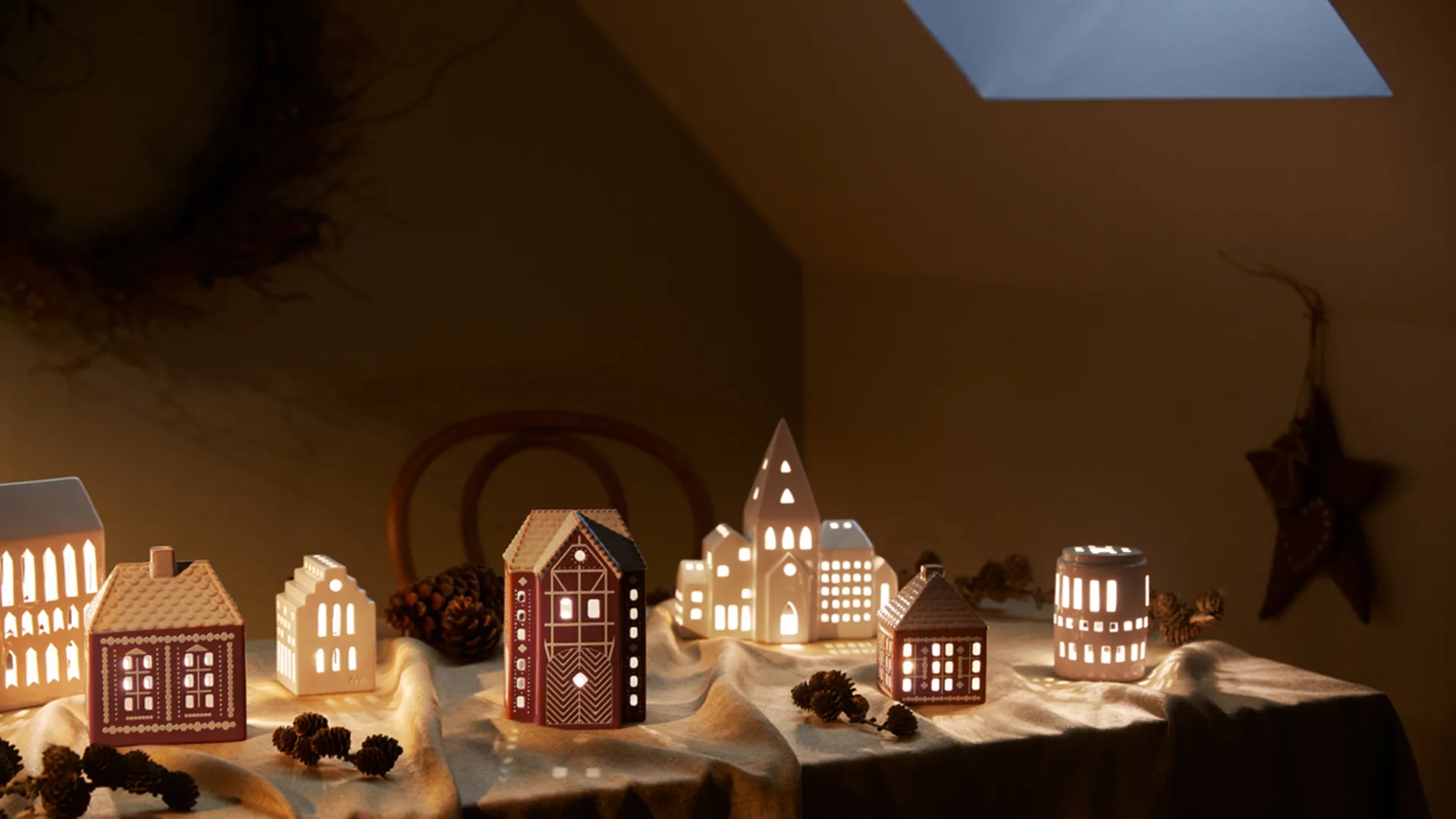 Gingerbread Ljuslykta stor 17 cm, Brun Kähler
