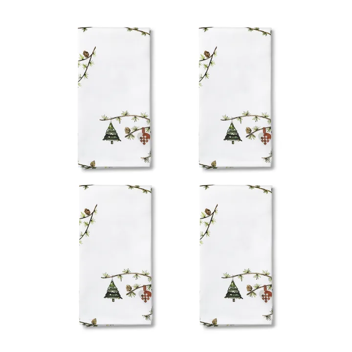 Hammershøi Christmas tygservett 45x45 cm 4-pack - Vit - Kähler
