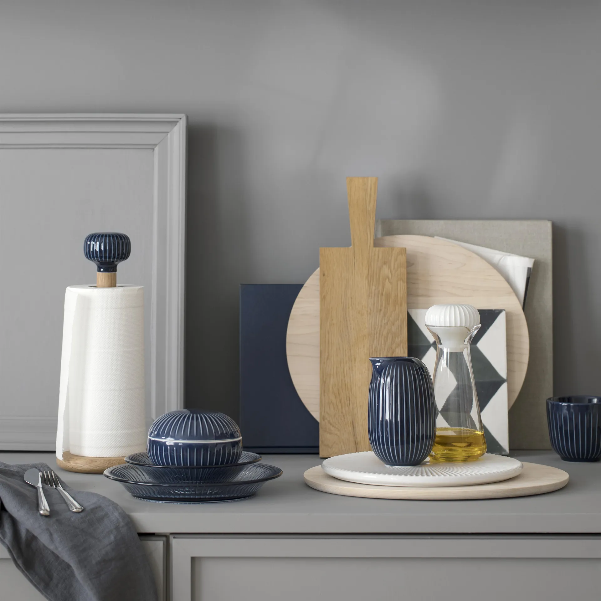 Hammershøi köksrullehållare, indigo Kähler