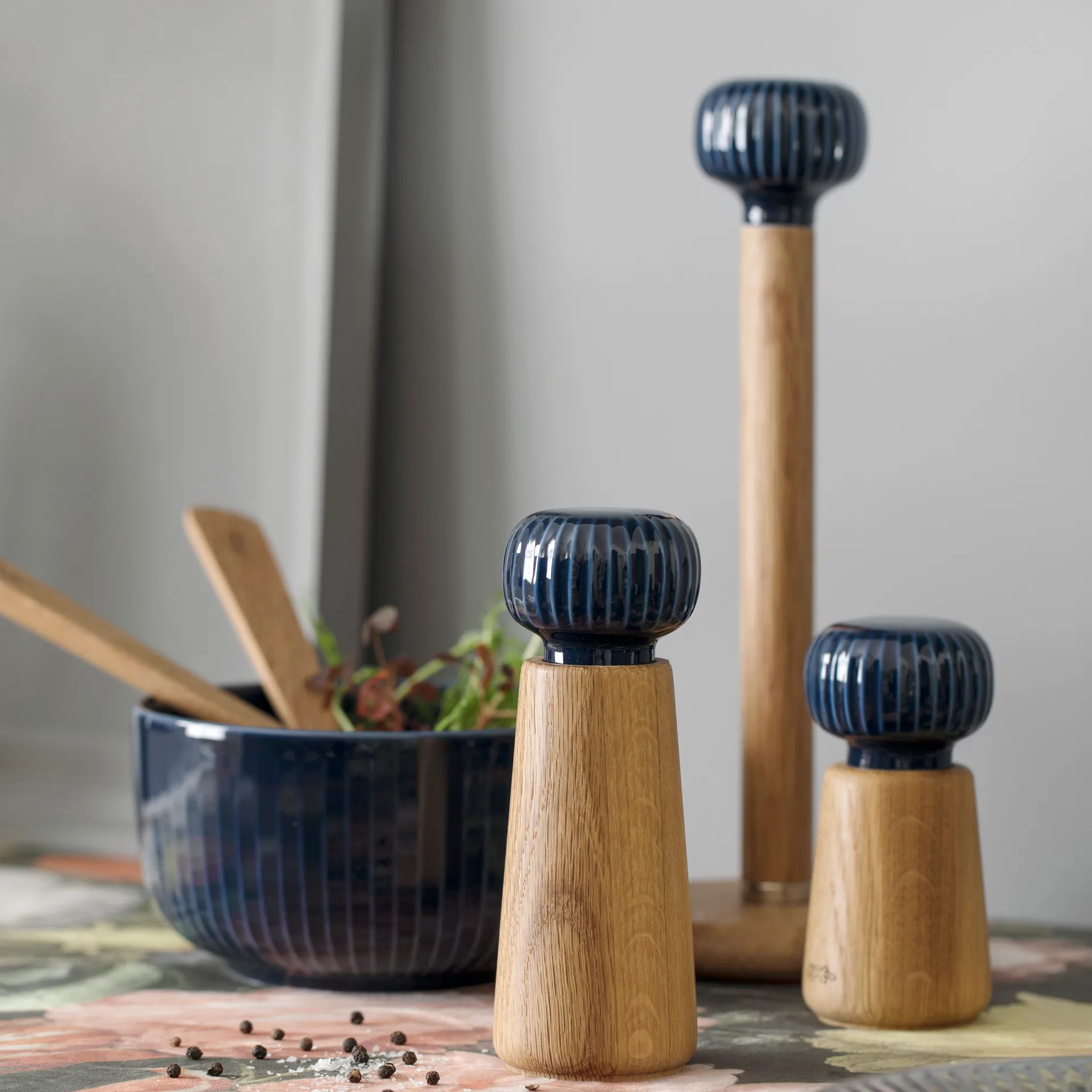Hammershøi kryddkvarn stor, indigo Kähler