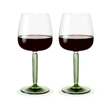 Hammershøi rödvinsglas 49 cl 2-pack - Klar-grön - Kähler