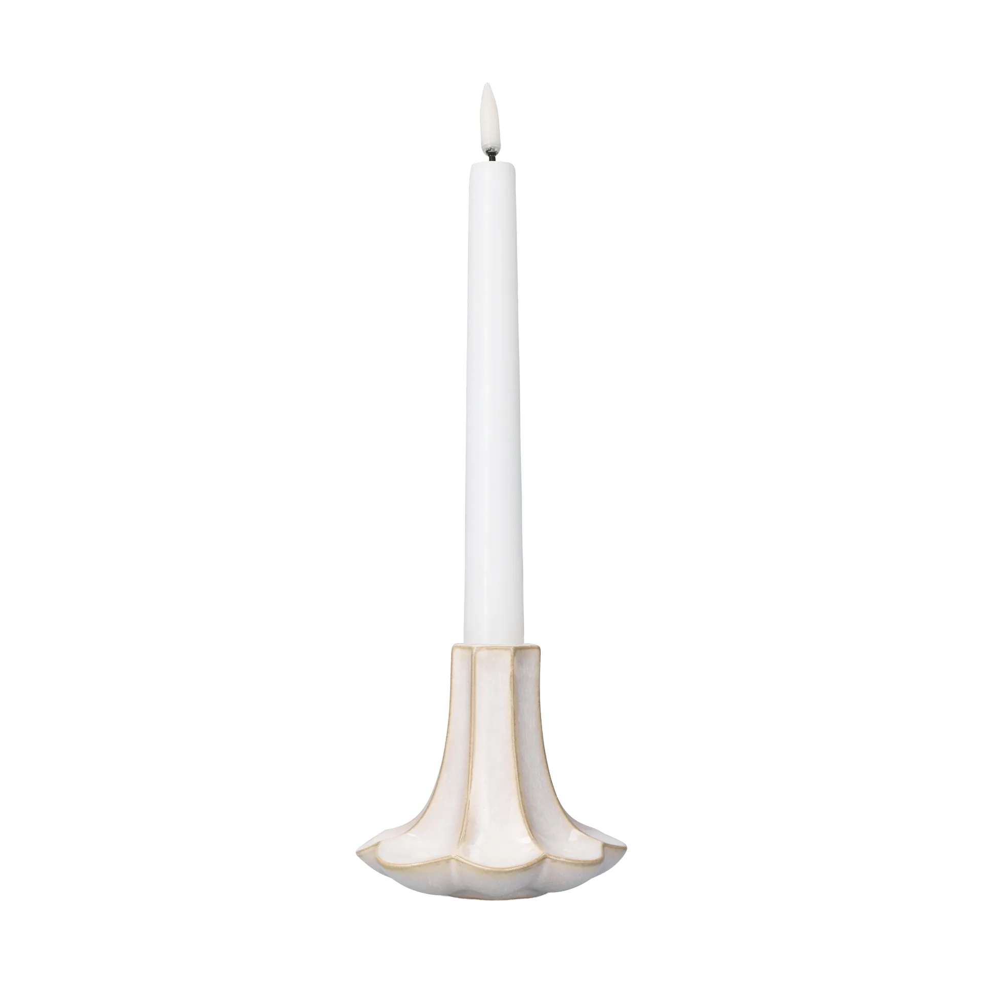 Kantarell ljusstake, Sand, 10 cm Kähler