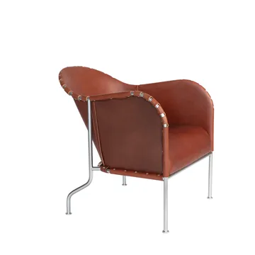 Bruno fåtölj - Läder brun vintage-matt chrome - Källemo
