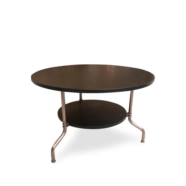Sven soffbord - Svartlaserad ask-kopparbehandlat stativ, Ø80 cm - Källemo