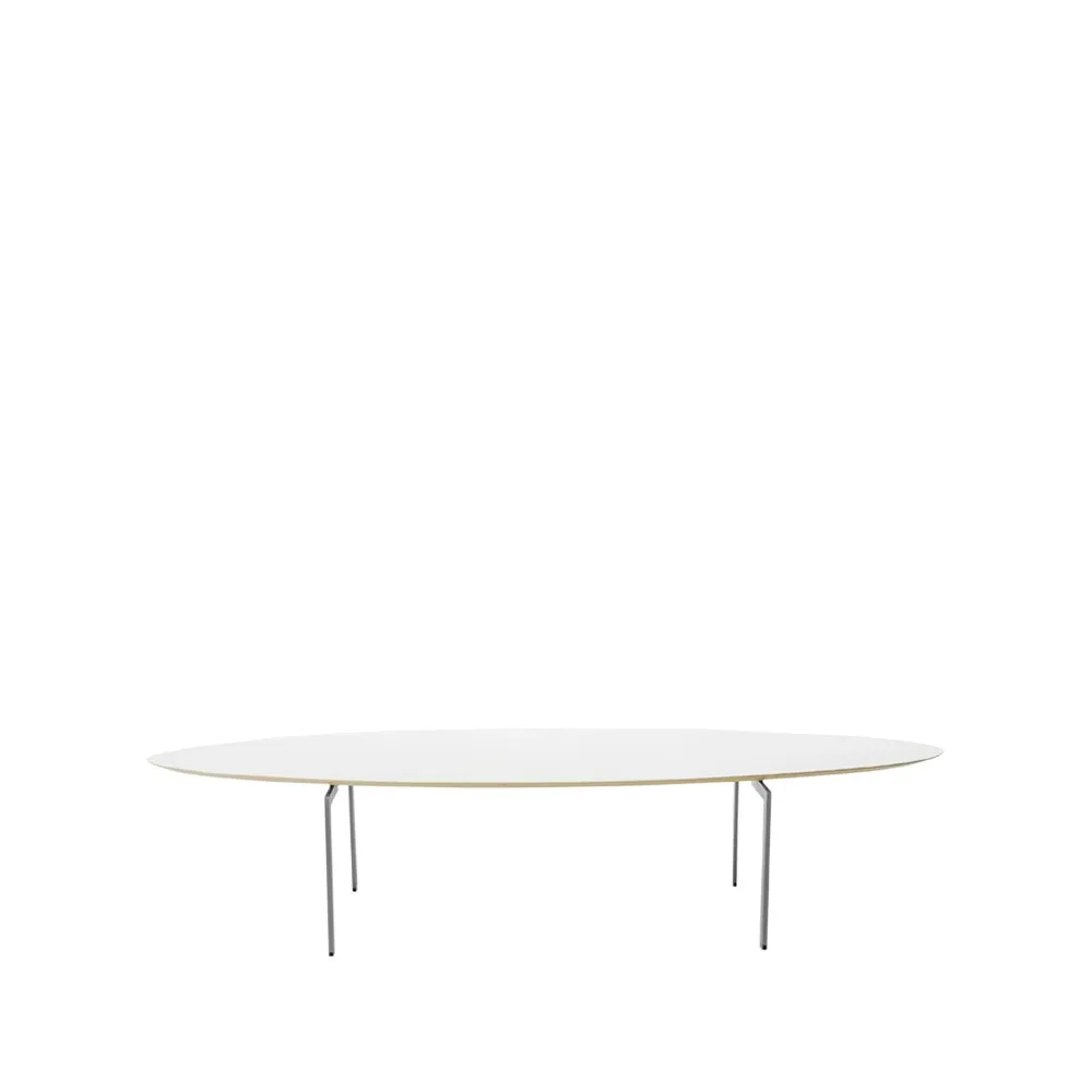 Trippo T4 soffbord 54x158 cm, Vit laminat mattkrom ben 46 cm Karl Andersson & Söner
