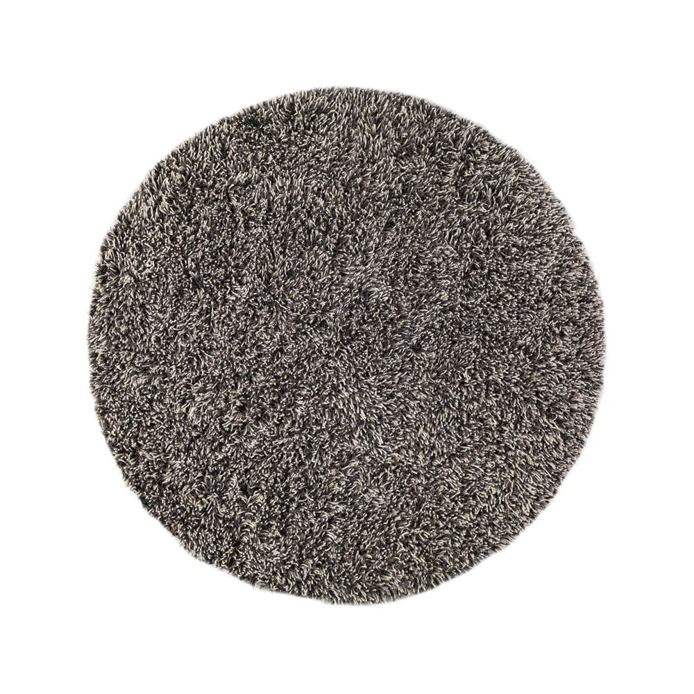 Shaggy matta rund, white/charcoal, 220 cm Kateha
