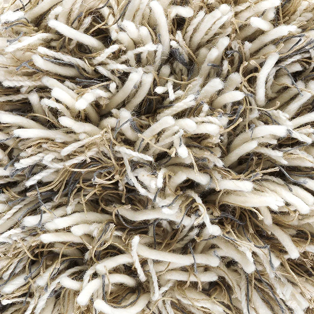 Shaggy matta rund, white/grey, 220 cm Kateha