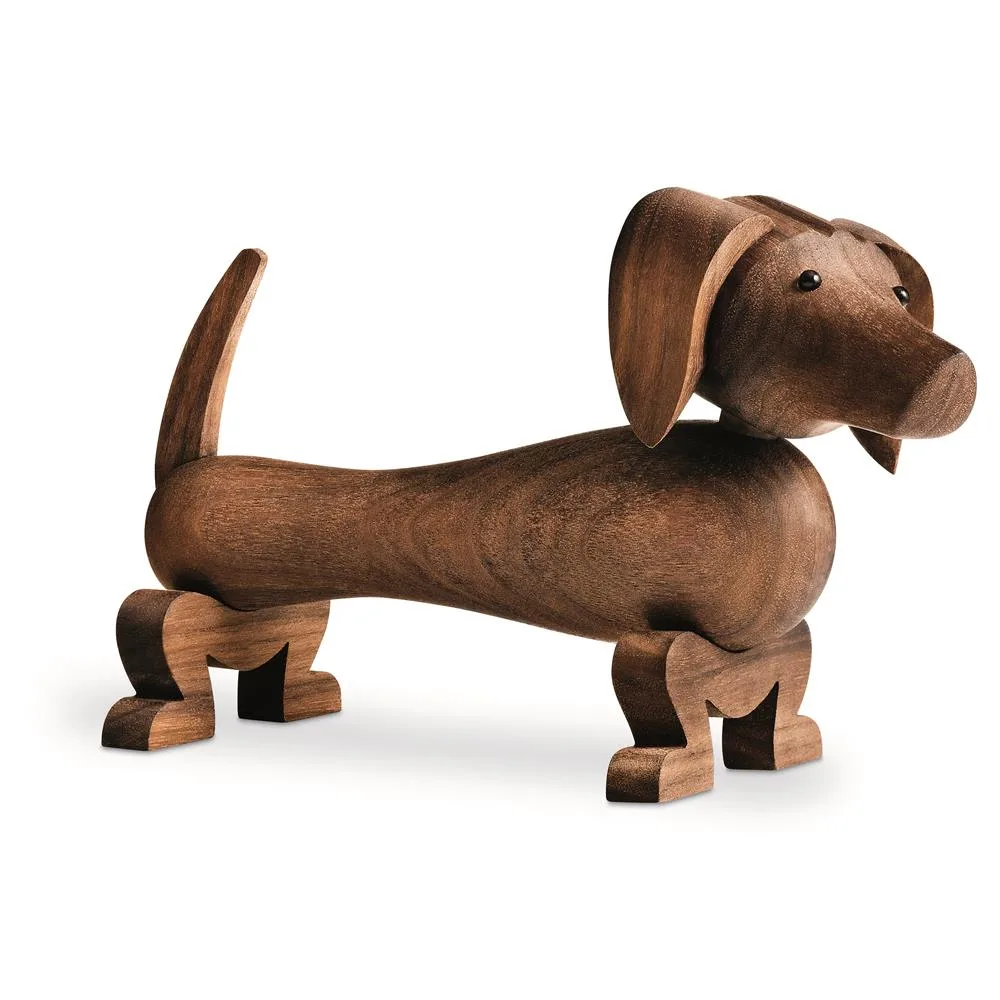Kay Bojesen hund 18,5 cm, Valnöt Kay Bojesen Denmark