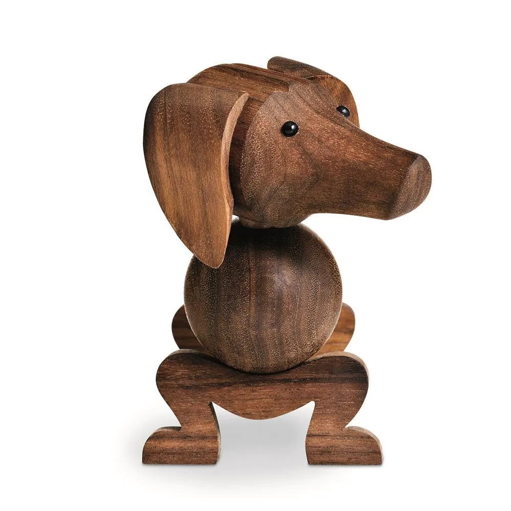 Kay Bojesen hund 18,5 cm, Valnöt Kay Bojesen Denmark