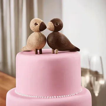 Kay Bojesen träfigur lovebirds set - Rökt ek, 8,8 cm - Kay Bojesen Denmark