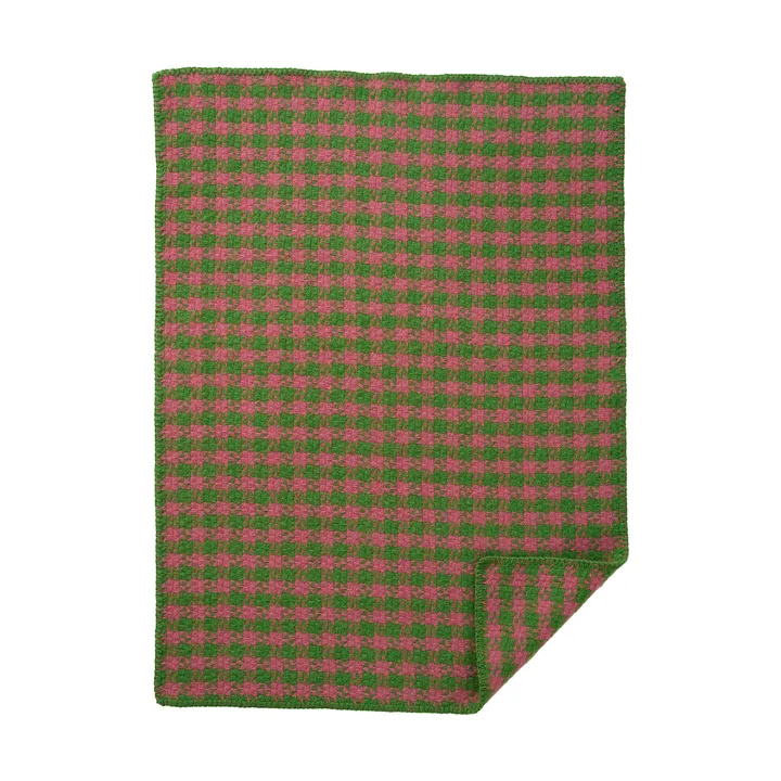 Dogtooth barnfilt 65x90 cm - Green-pink - Klippan Yllefabrik