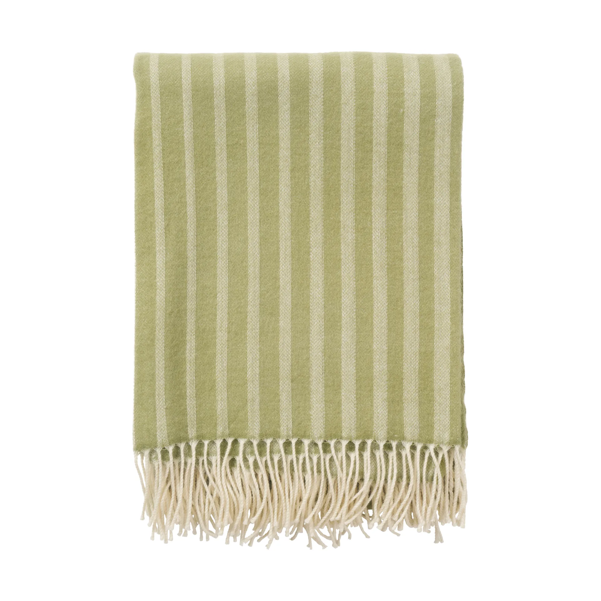 Irregular stripes ullpläd, Olive, 130x200 cm Klippan Yllefabrik