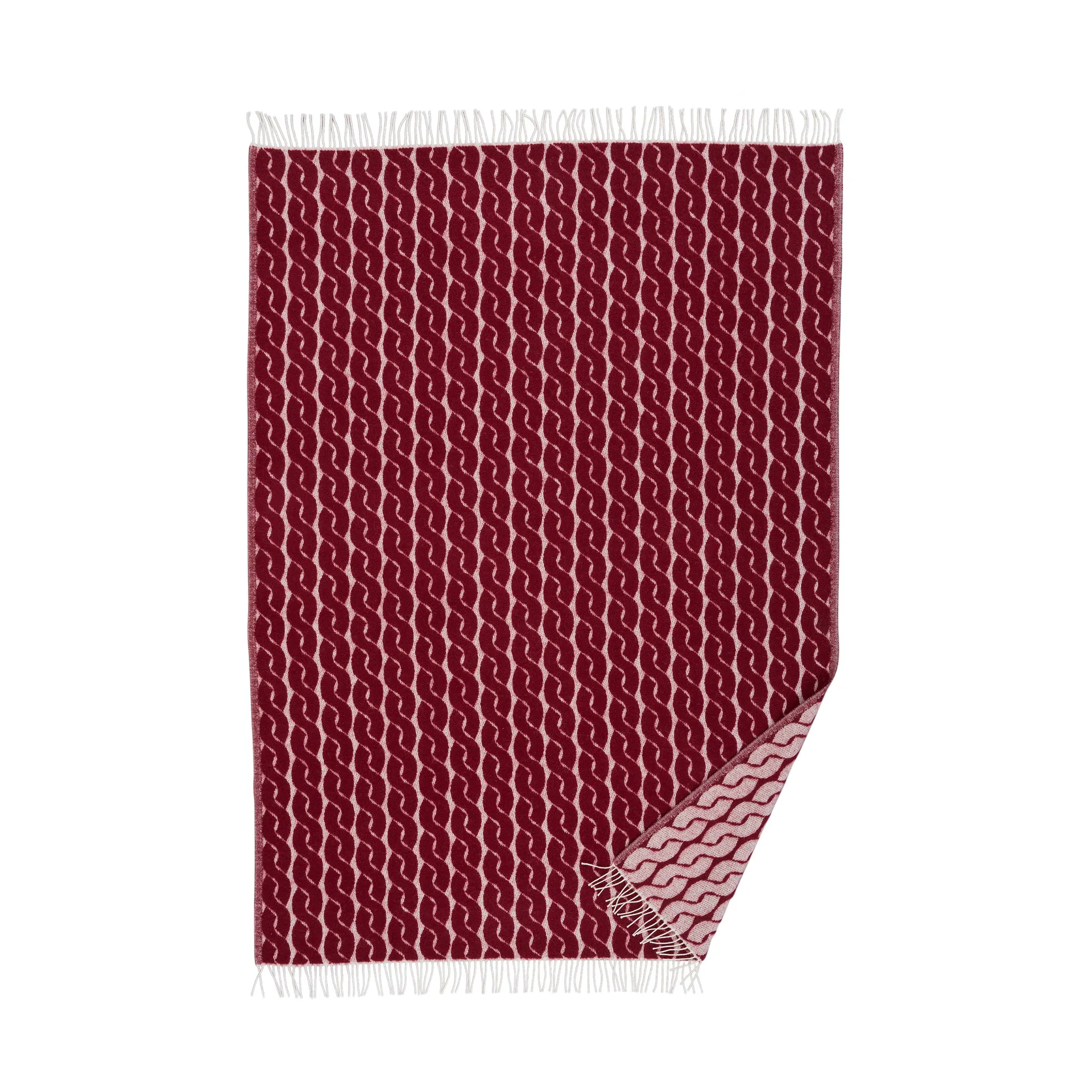 Knit ullpläd 130x200 cm, Burgundy Klippan Yllefabrik