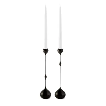 Tender ljusstake låg - Svart - KLONG