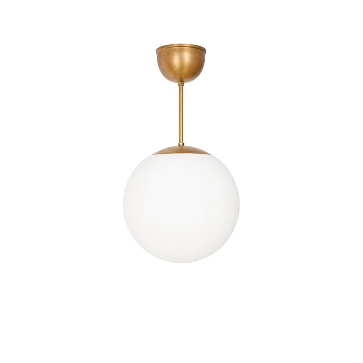 Funkis Glob pendel - Vit matt-råmässing Ø25 cm - Konsthantverk