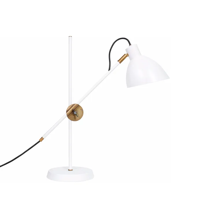 KH1 bordslampa - vit matt, råmässing - Konsthantverk
