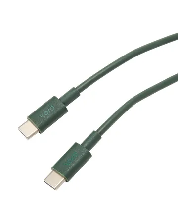 Kord USB-C till USB-C laddningskabel 1,8 m - Dark Green - Kord