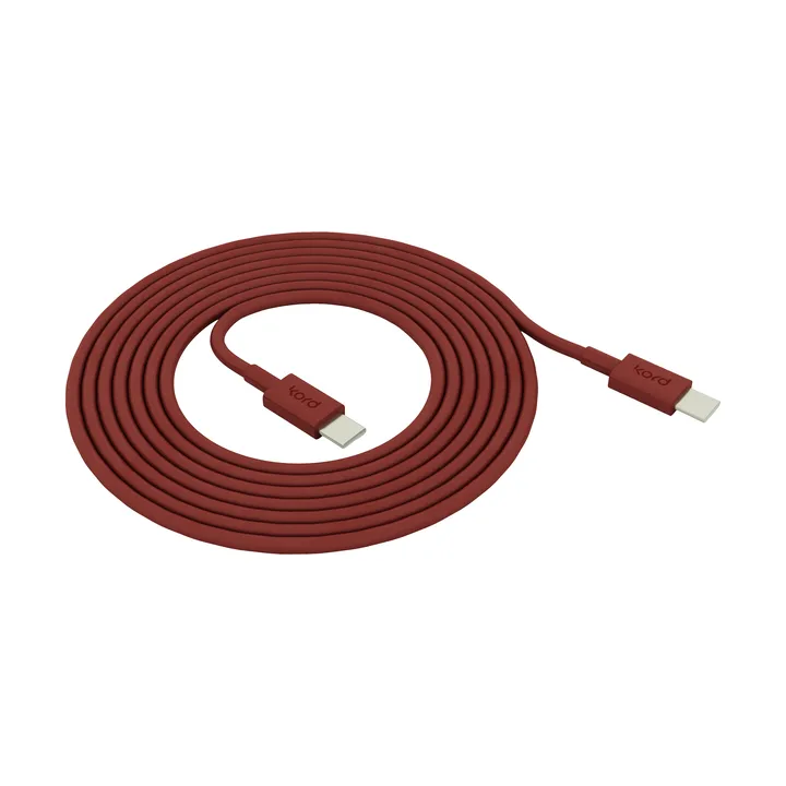 Kord USB-C till USB-C laddningskabel 1,8 m - Fired Brick - Kord