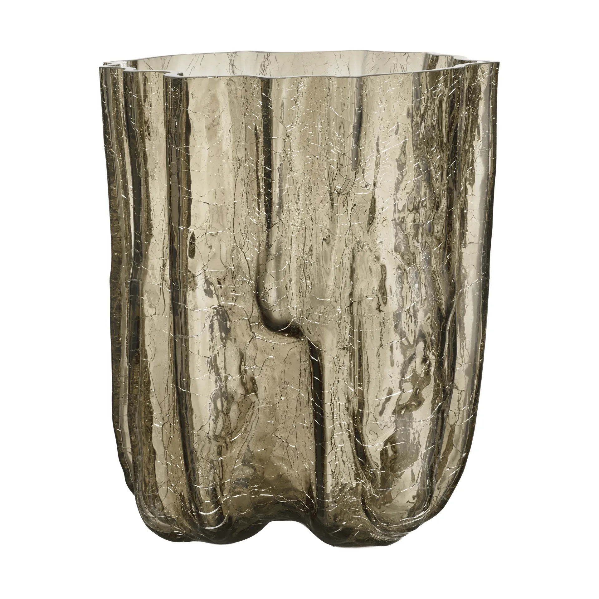 Crackle vas 27 cm, Taupe Kosta Boda