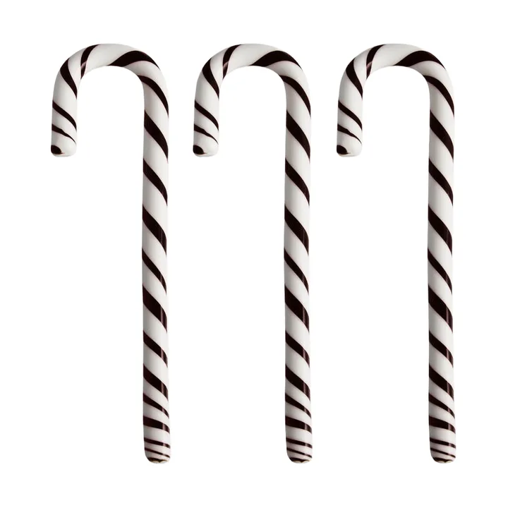 Polka käpp 17 cm 3-pack - Vit-svart - Kosta Boda