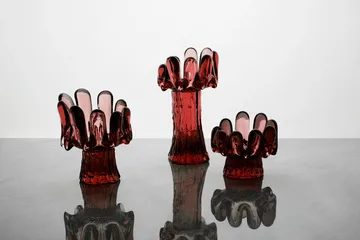 Solros ljuslykta 11,5 cm - Röd - Kosta Boda