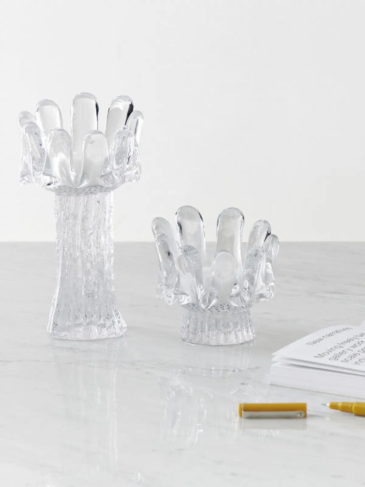 Solros ljuslykta 18 cm, Klar Kosta Boda