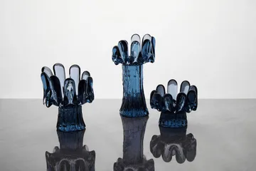 Solros ljuslykta cirkulärt glas 9,2 cm - Blå - Kosta Boda