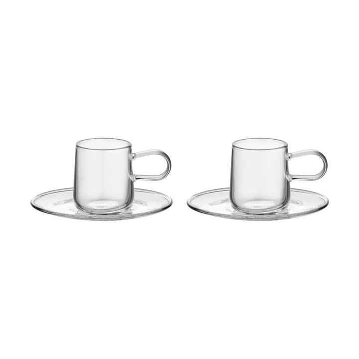 Viva espressokopp med fat 8 cl 2-pack - Klar - Kosta Boda