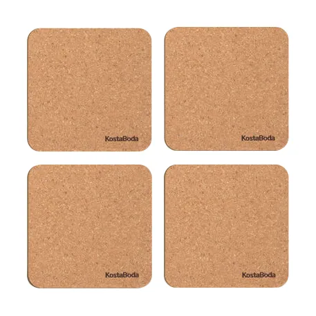 Viva glasunderlägg 9,6x9,6 cm 4-pack - Kork - Kosta Boda