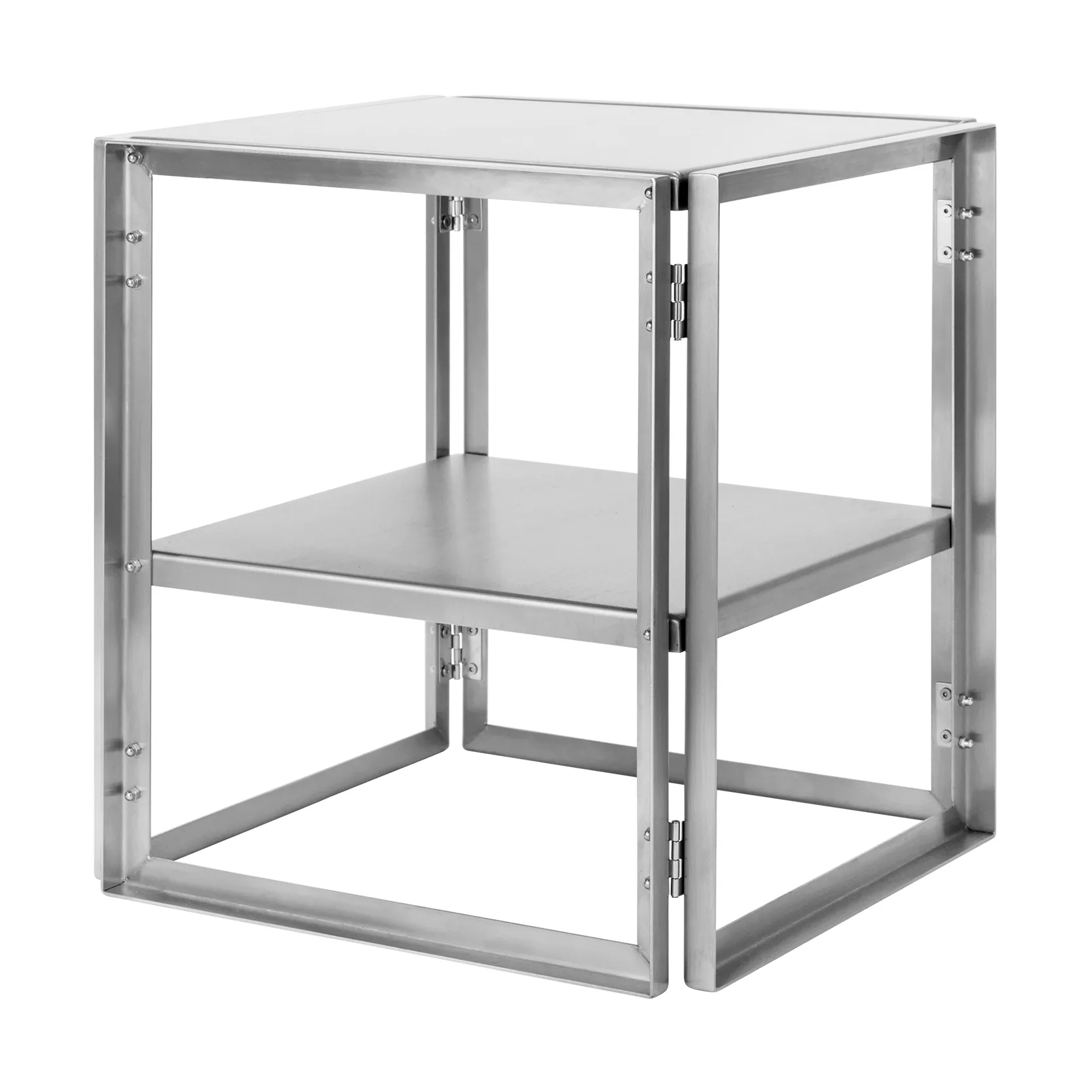 Foldable sidobord 40x40 cm, Borstat rostfritt stål Kristina Dam Studio