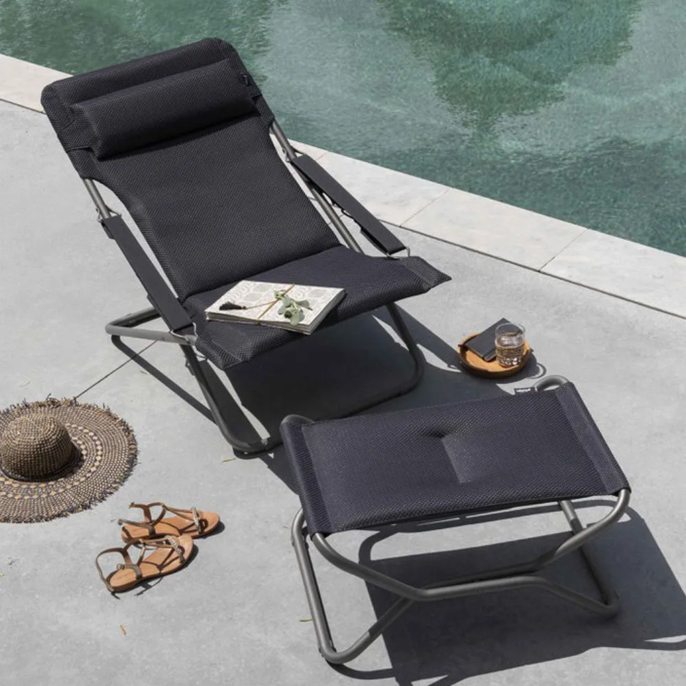 Transabed BeComfort solstol, Becomfort dark grey Lafuma