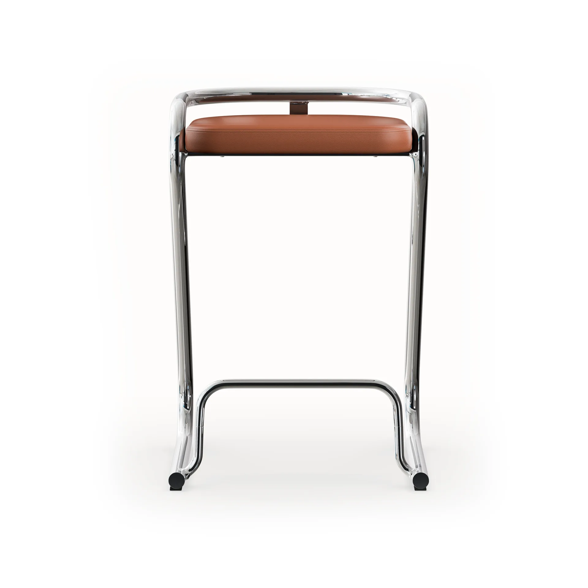 S70-3 barpall, Elmo Nordic läder Cognac-kromstativ Lammhults