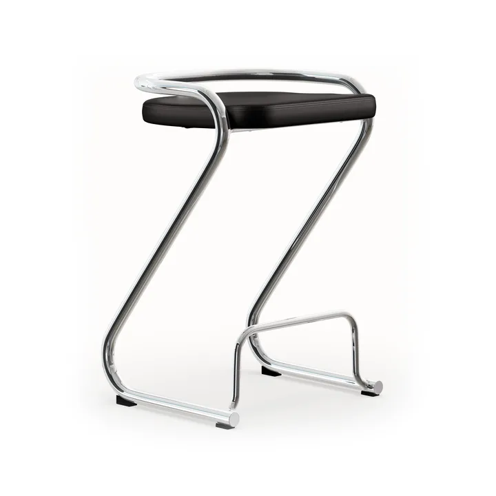 S70-3 barpall - Elmo Nordic läder Svart-kromstativ - Lammhults