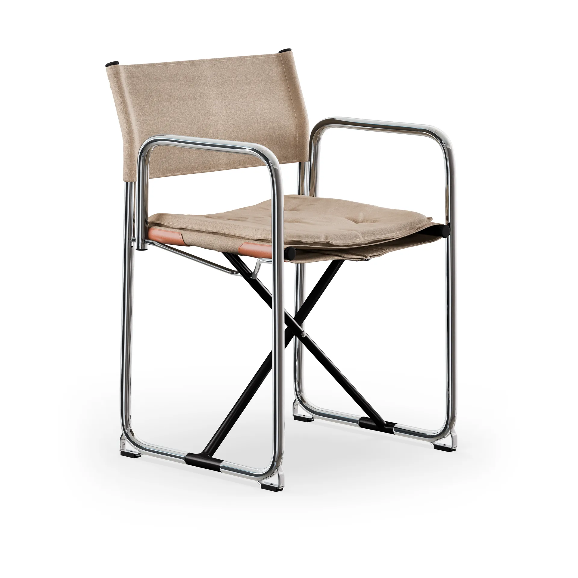 X75-2 karmstol, Linneväv natur-kromade ben Lammhults