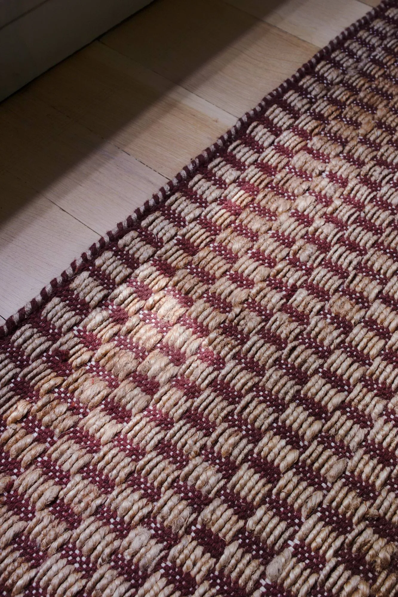 Barley jutematta, Burgundy, 250x350 cm Layered